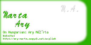 marta ary business card